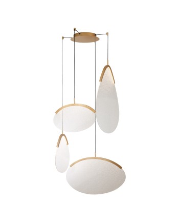 OASIS * LÁMPARA LED 54W ORO - 4 COLGANTES - DIMABLE TRIAC